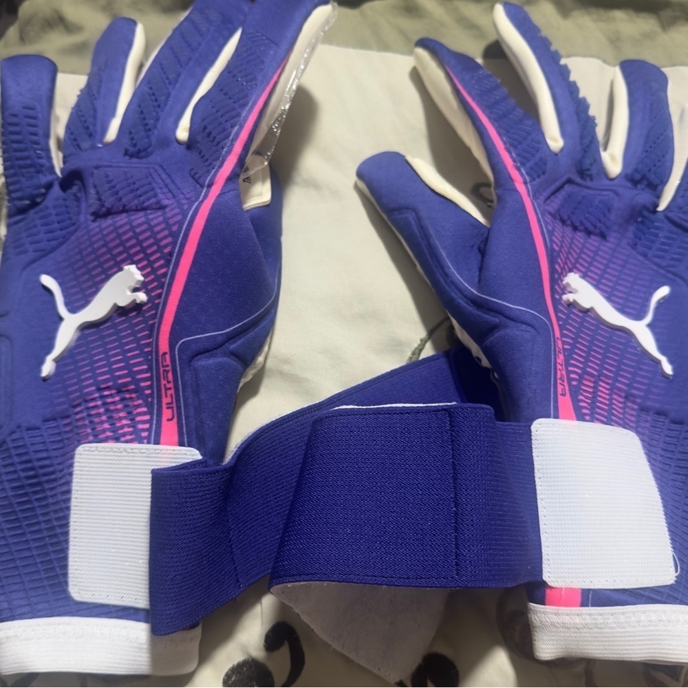 New $140 MSRP Puma Ultra Ultimate Hybrid Cut Goalie Gloves Blue 11 041948 01 - Picture 6 of 10